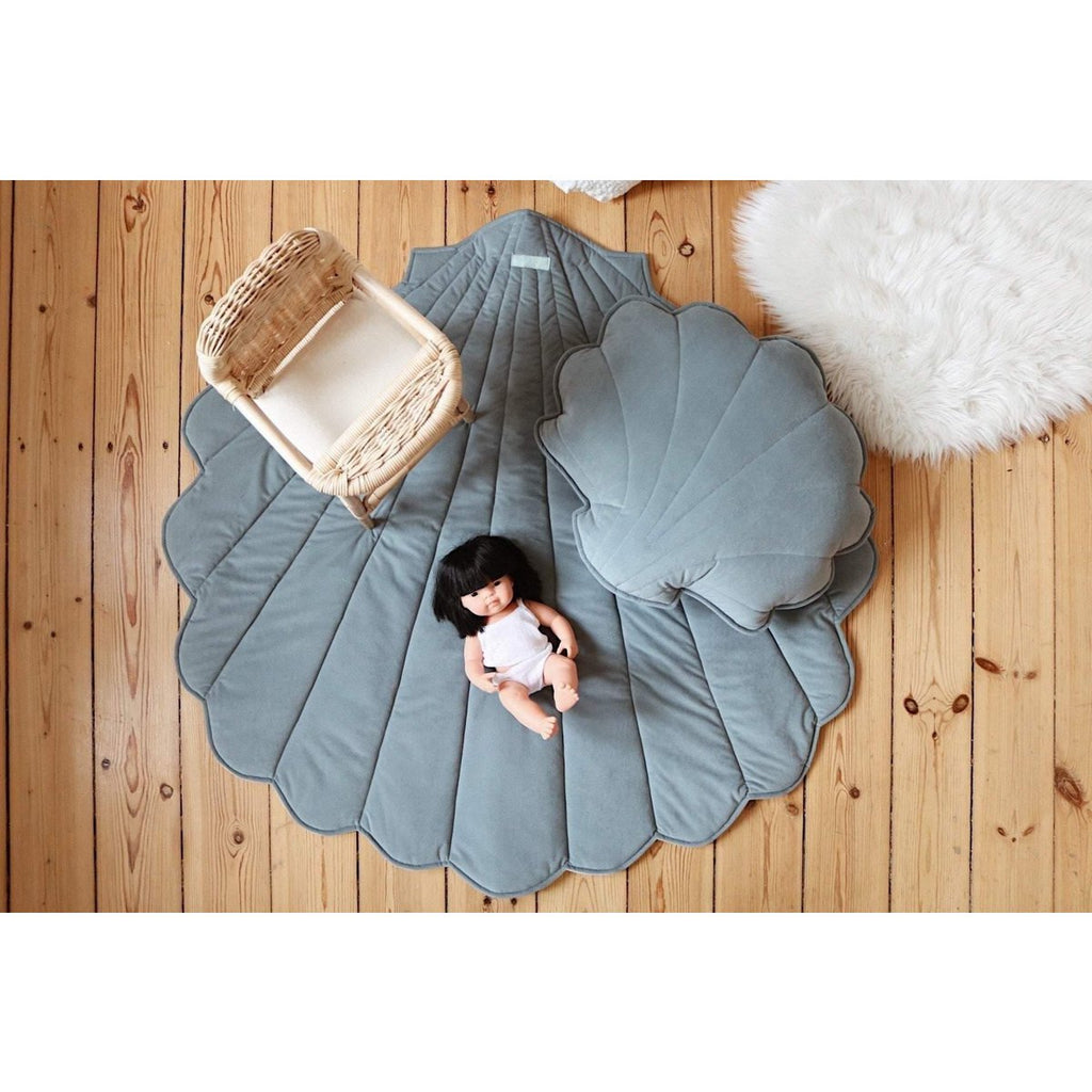 "Grey Mint" Velvet Shell Mat