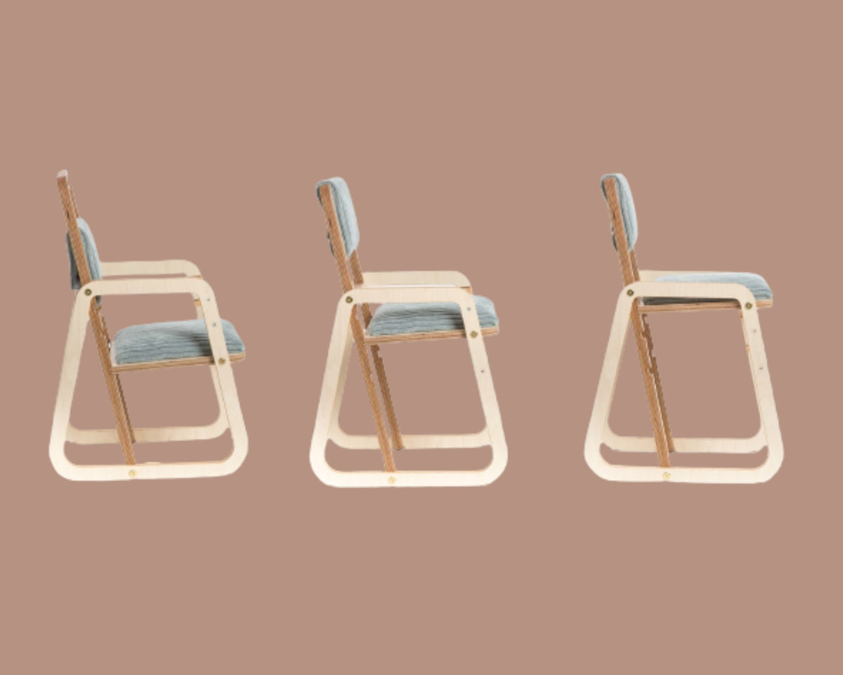 Adjustable Children Montessori Table and Chair Set Julle - Mint Green