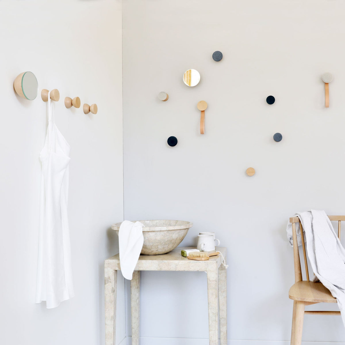 Beech Wood Wall Hooks / Knobs – 2 pcs