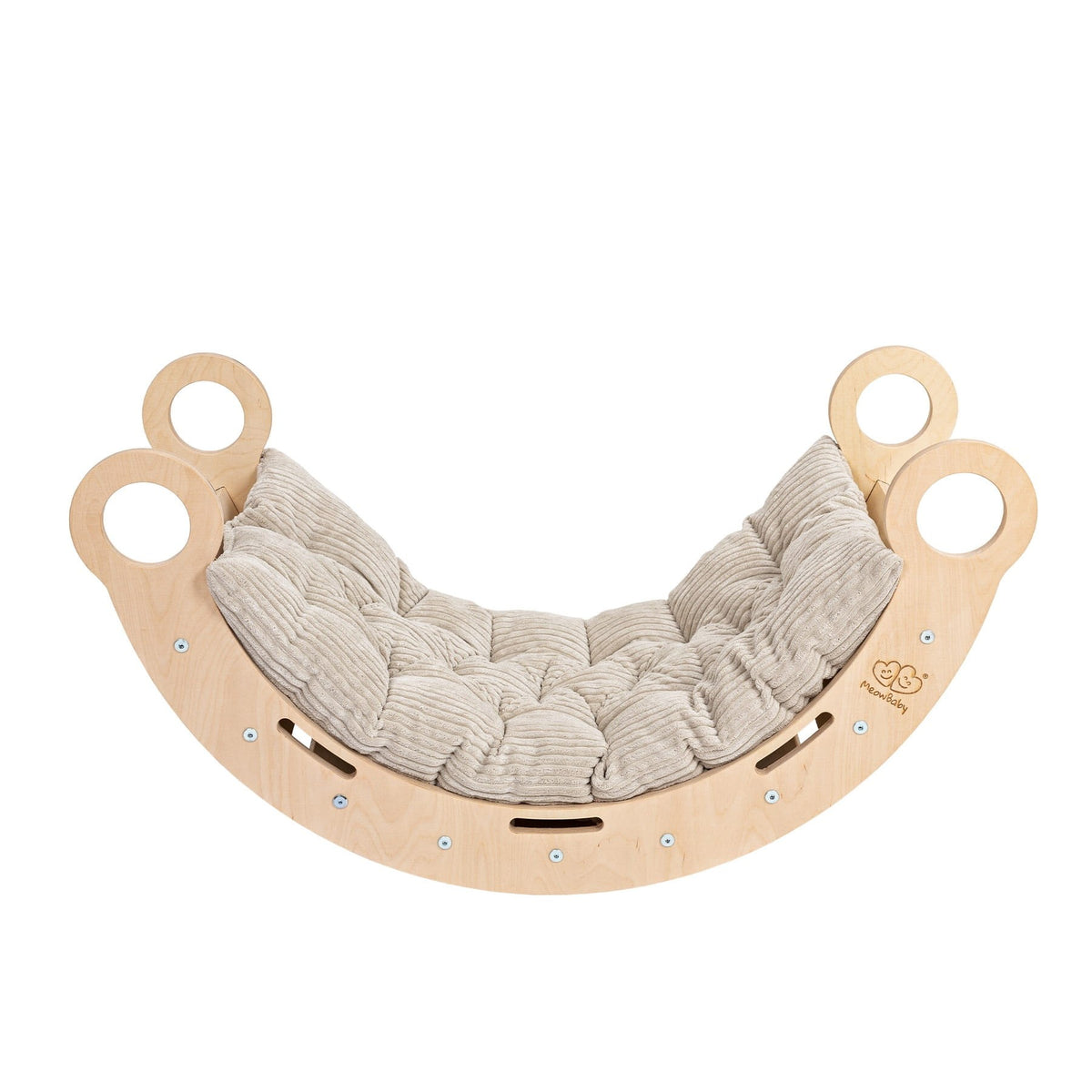 Snug Rocker for Kids - Natural With Beige Pillow