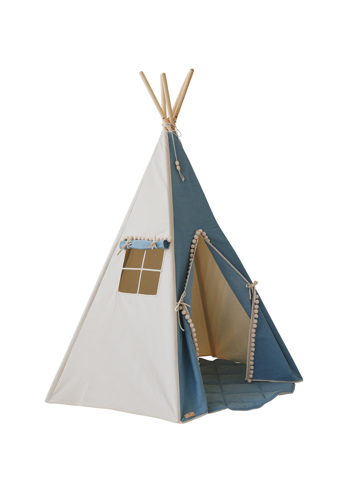 Moi Mili tipi til børn – denim med pomponer